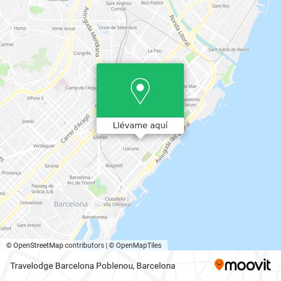 Mapa Travelodge Barcelona Poblenou