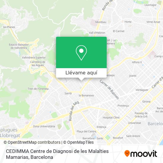 Mapa CEDIMMA Centre de Diagnosi de les Malalties Mamarias