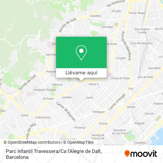 Mapa Parc infantil Travessera / Ca l'Alegre de Dalt