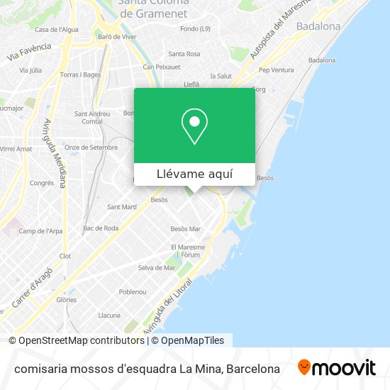 Mapa comisaria mossos d'esquadra La Mina