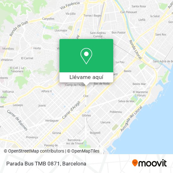 Mapa Parada Bus TMB 0871