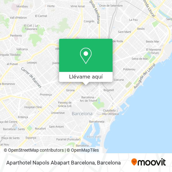Mapa Aparthotel Napols Abapart Barcelona