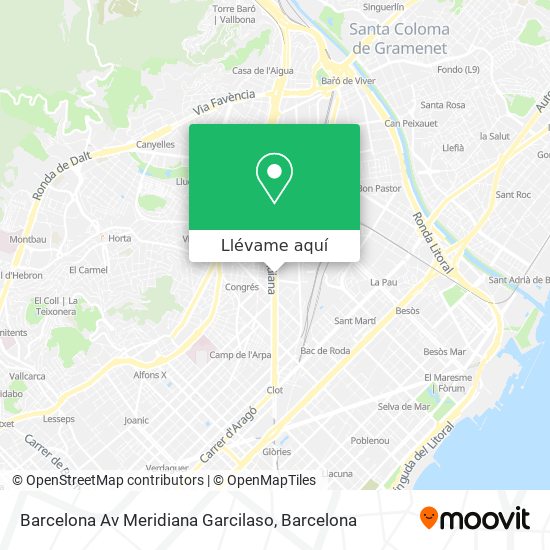 Mapa Barcelona Av Meridiana Garcilaso