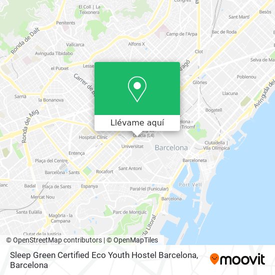 Mapa Sleep Green Certified Eco Youth Hostel Barcelona