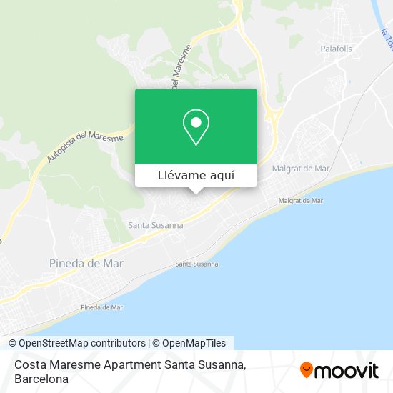 Mapa Costa Maresme Apartment Santa Susanna