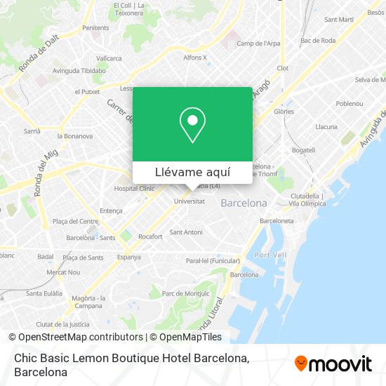 Mapa Chic Basic Lemon Boutique Hotel Barcelona