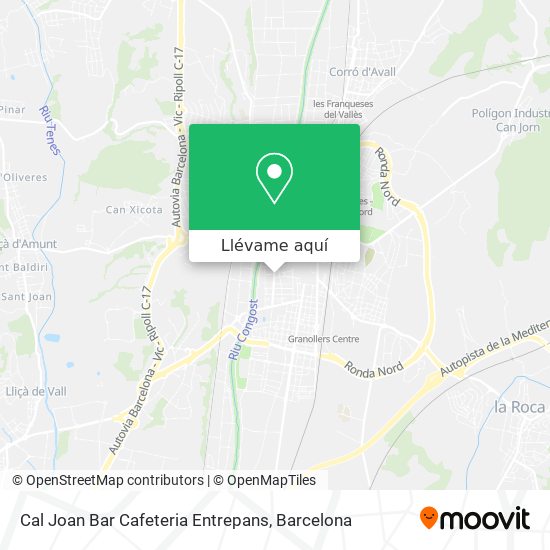 Mapa Cal Joan Bar Cafeteria Entrepans