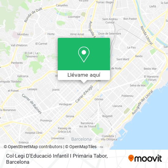 Mapa Col·Legi D'Educació Infantil I Primària Tabor