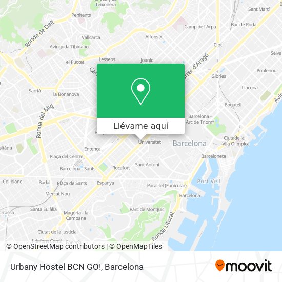 Mapa Urbany Hostel BCN GO!