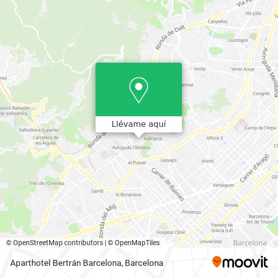 Mapa Aparthotel Bertrán Barcelona