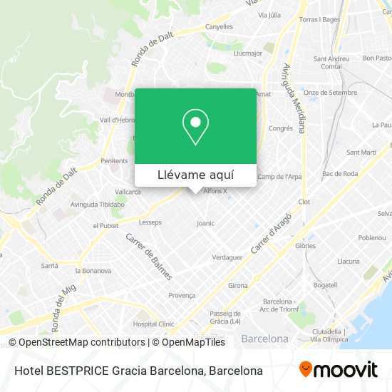 Mapa Hotel BESTPRICE Gracia Barcelona