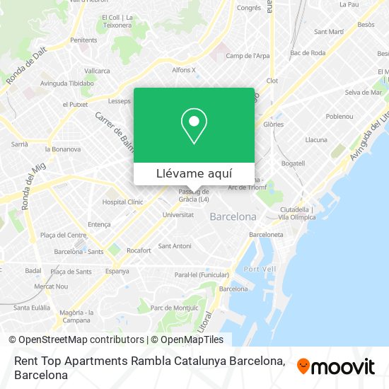 Mapa Rent Top Apartments Rambla Catalunya Barcelona