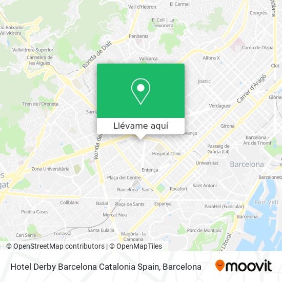 Mapa Hotel Derby Barcelona Catalonia Spain
