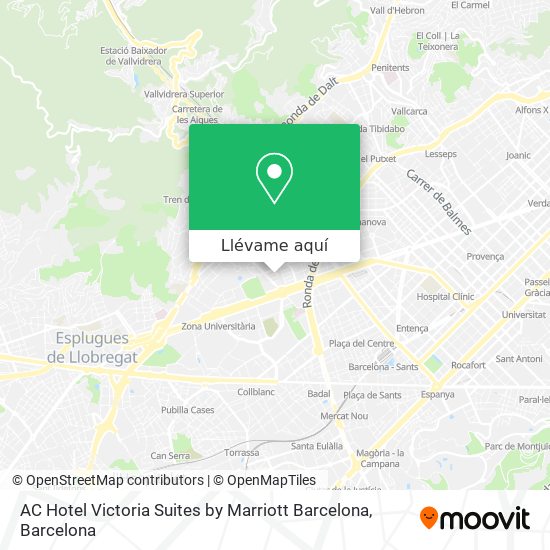 Mapa AC Hotel Victoria Suites by Marriott Barcelona