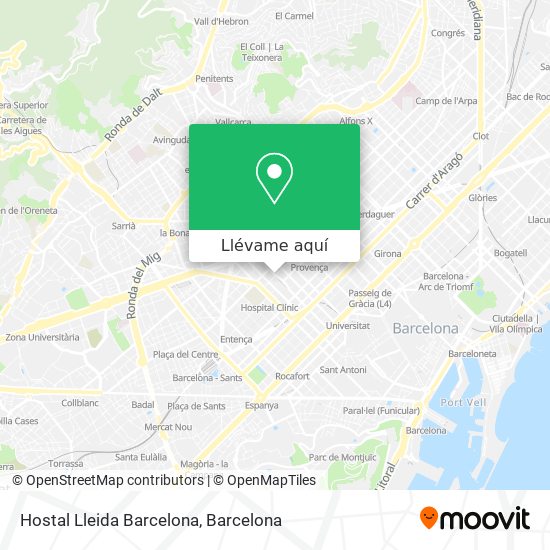 Mapa Hostal Lleida Barcelona