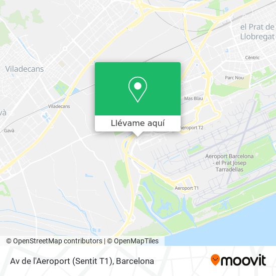 Mapa Av de l'Aeroport (Sentit T1)