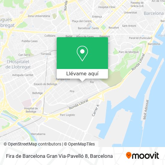 Mapa Fira de Barcelona Gran Via-Pavelló 8