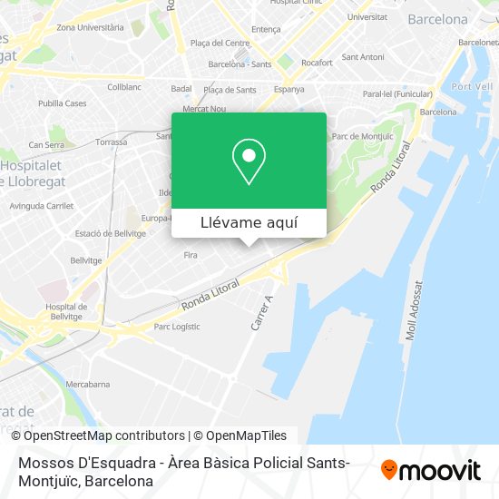 Mapa Mossos D'Esquadra - Àrea Bàsica Policial Sants-Montjuïc