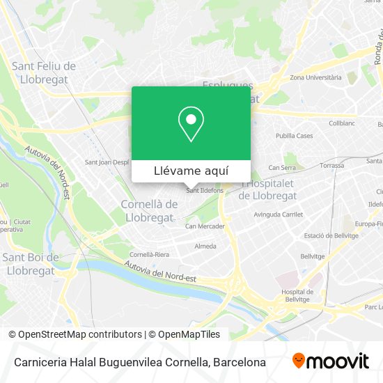 Mapa Carniceria Halal Buguenvilea Cornella