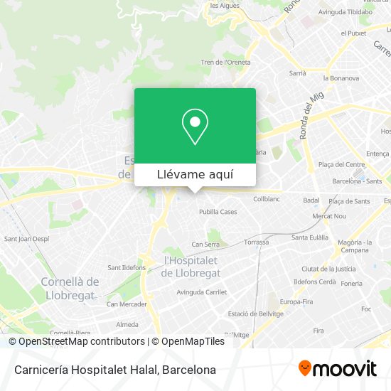 Mapa Carnicería Hospitalet Halal