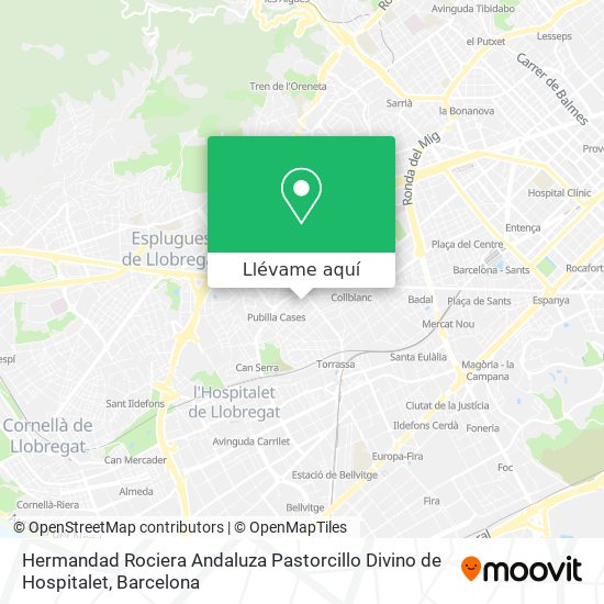 Mapa Hermandad Rociera Andaluza Pastorcillo Divino de Hospitalet