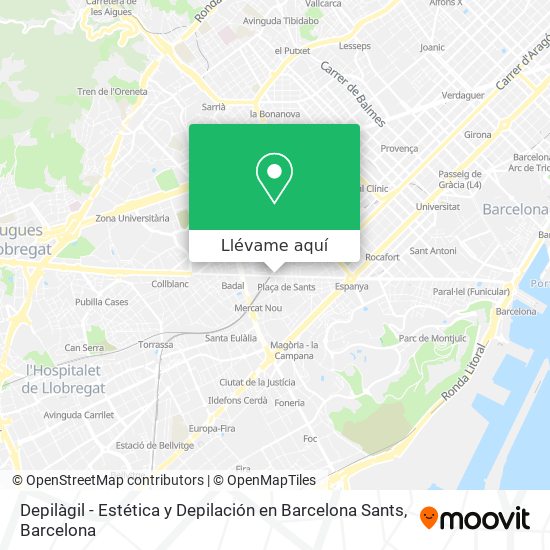 Mapa Depilàgil - Estética y Depilación en Barcelona Sants