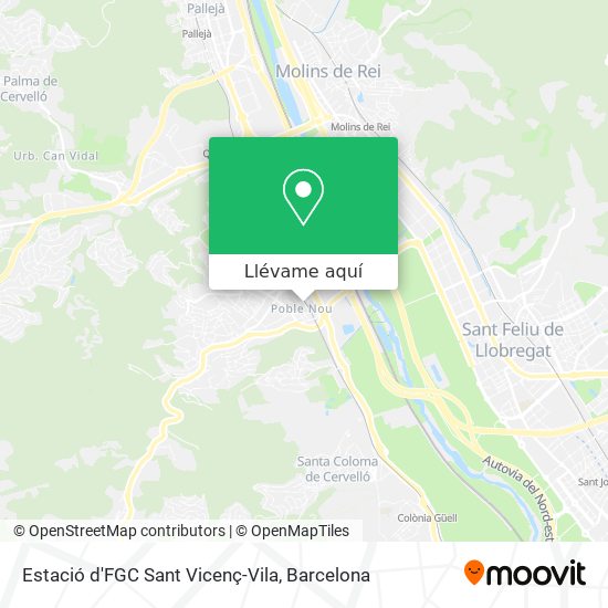 Mapa Estació d'FGC Sant Vicenç-Vila