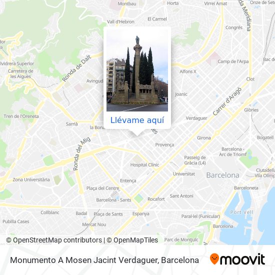 Mapa Monumento A Mosen Jacint Verdaguer