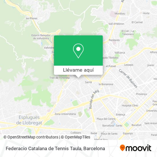 Mapa Federacio Catalana de Tennis Taula