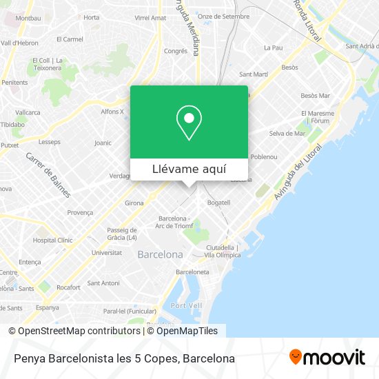 Mapa Penya Barcelonista les 5 Copes