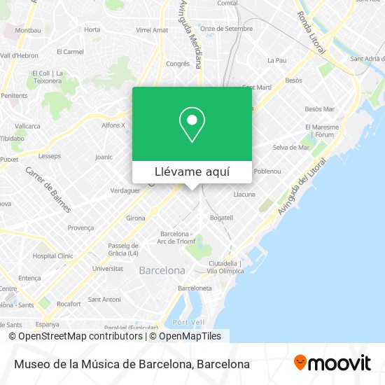 Mapa Museo de la Música de Barcelona