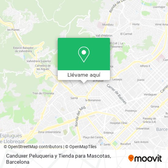 Mapa Canduxer Peluqueria y Tienda para Mascotas