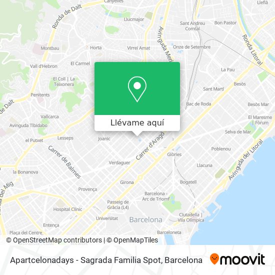 Mapa Apartcelonadays - Sagrada Familia Spot