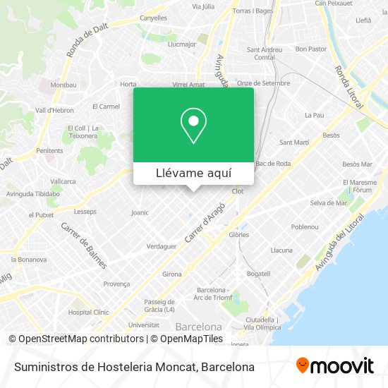 Mapa Suministros de Hosteleria Moncat