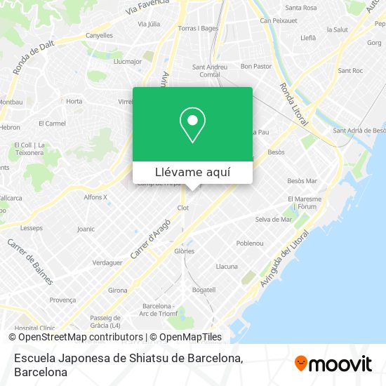 Mapa Escuela Japonesa de Shiatsu de Barcelona