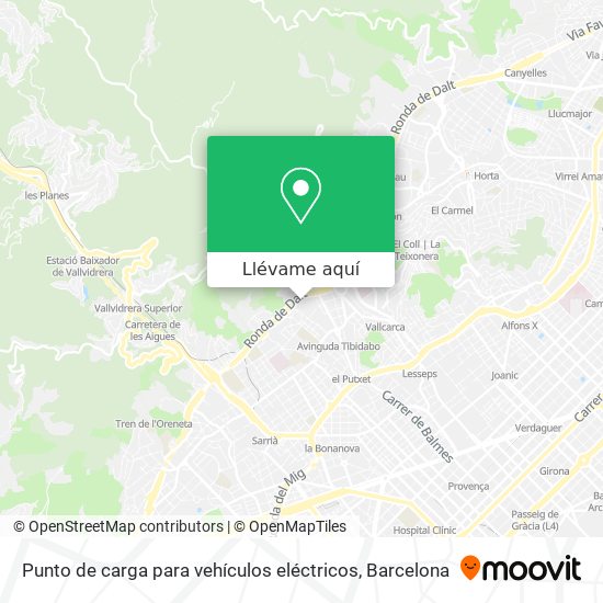 Mapa Punto de carga para vehículos eléctricos