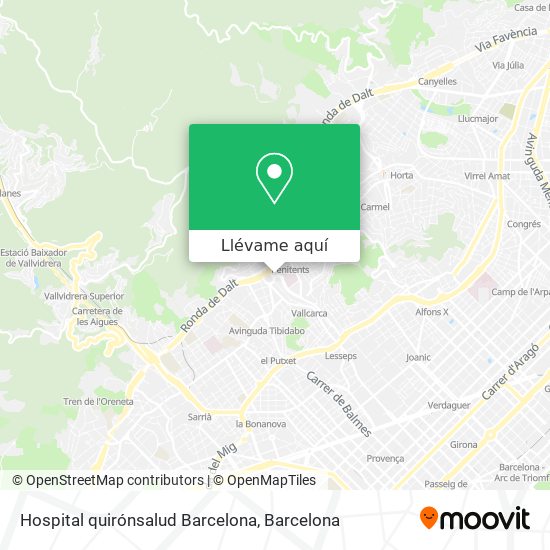 Mapa Hospital quirónsalud Barcelona
