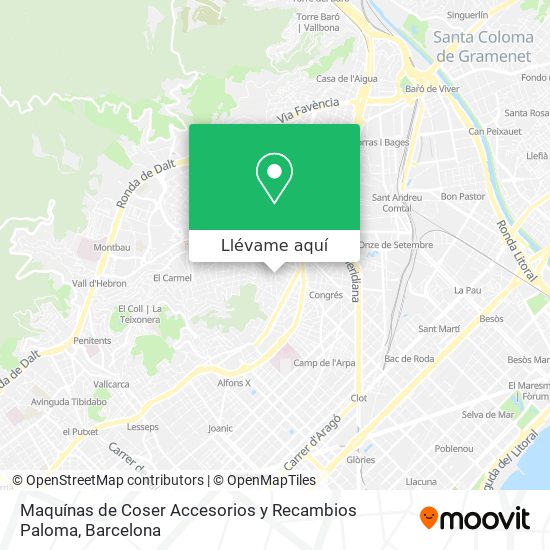 Mapa Maquínas de Coser Accesorios y Recambios Paloma