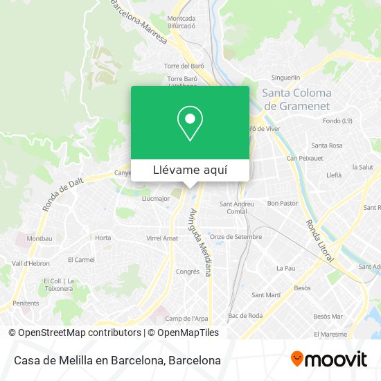 Mapa Casa de Melilla en Barcelona