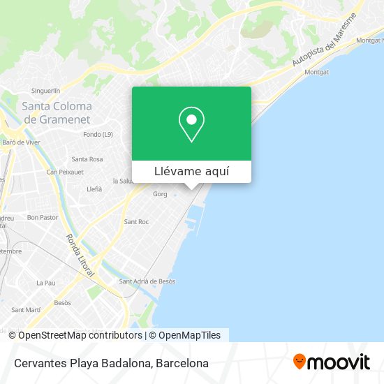 Mapa Cervantes Playa Badalona