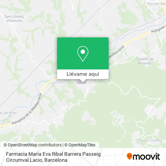 Mapa Farmacia Maria Eva Ribal Barrera Passeig Circumval.Lacio