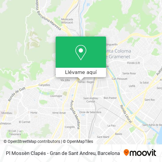 Mapa Pl Mossèn Clapés - Gran de Sant Andreu