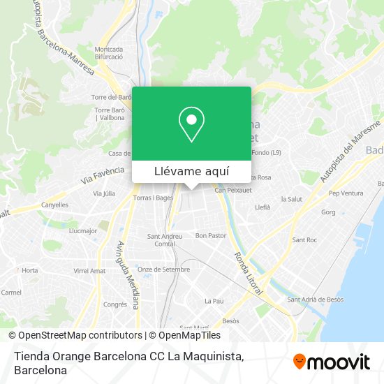 Mapa Tienda Orange Barcelona CC La Maquinista