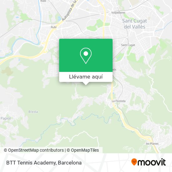 Mapa BTT Tennis Academy