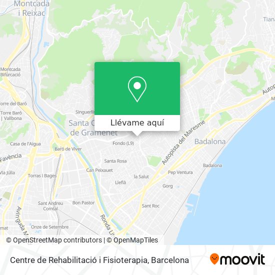 Mapa Centre de Rehabilitació i Fisioterapia