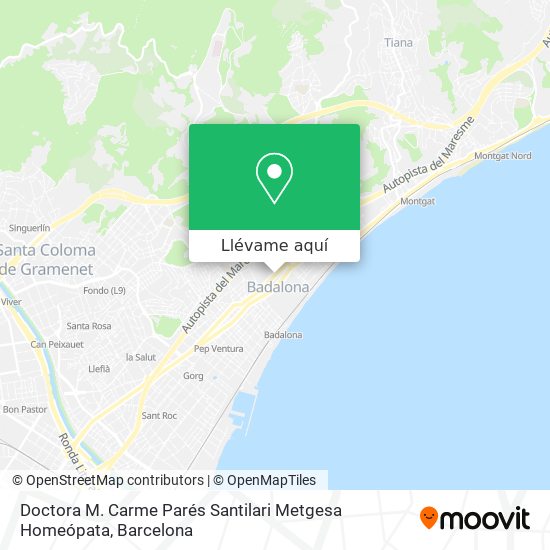 Mapa Doctora M. Carme Parés Santilari Metgesa Homeópata