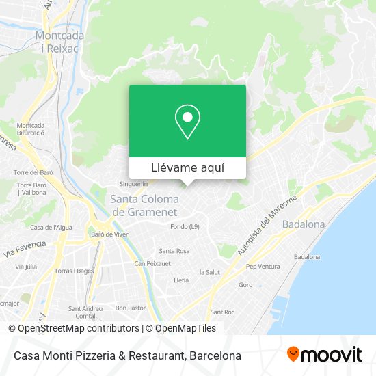 Mapa Casa Monti Pizzeria & Restaurant