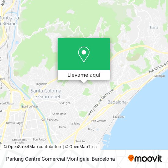 Mapa Parking Centre Comercial Montigala