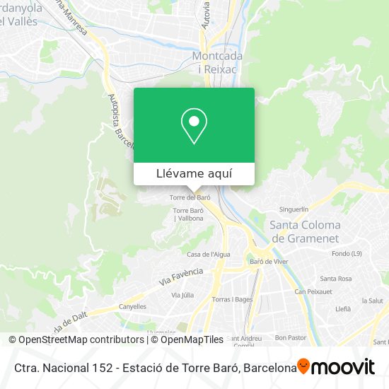 Mapa Ctra. Nacional 152 - Estació de Torre Baró