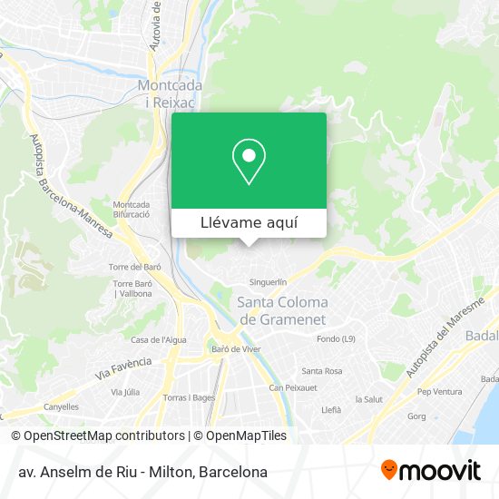 Mapa av. Anselm de Riu - Milton